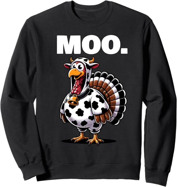 Turkey Moo Funny Thanksgiving Sweatshirt