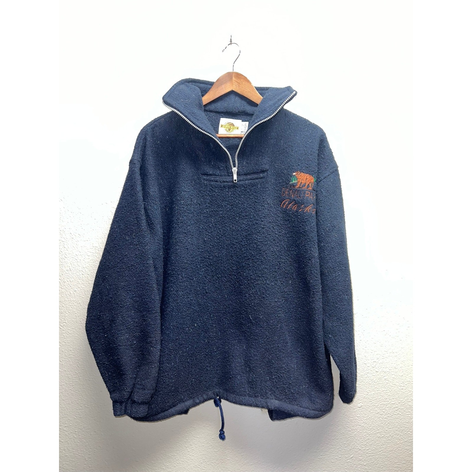 Vintage Denali Park Sweatshirt Jacket Alaska Bear Embroidery Earth Ragz Crewneck