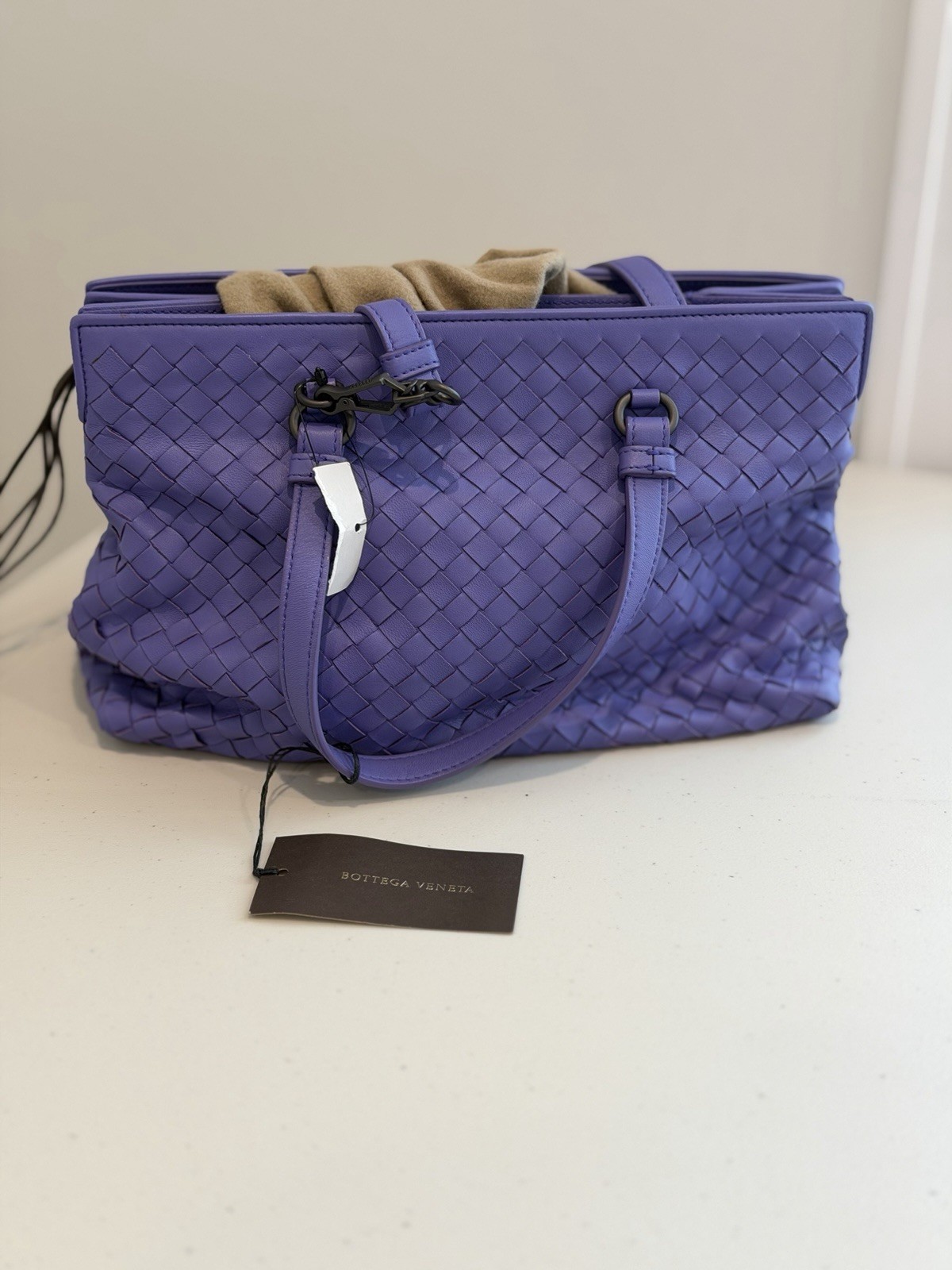 Bottega Veneta Pacific Top Handle Shoulder Bag Intrecciato Lavender (New w Tags)