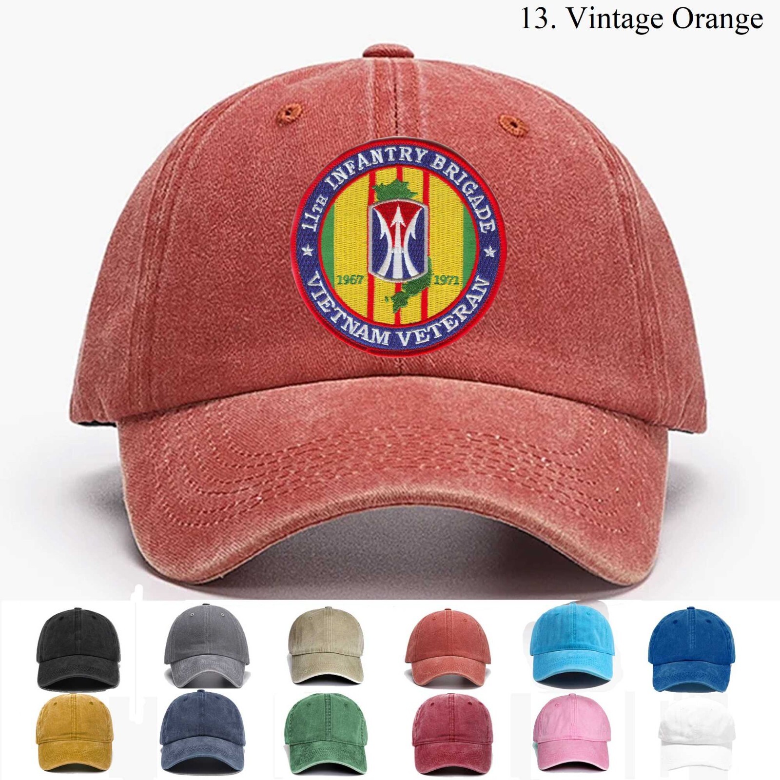 Embroidered Hat 11th Infantry Brigade Vietnam Veteran, Veteran Cap, Gift Idea