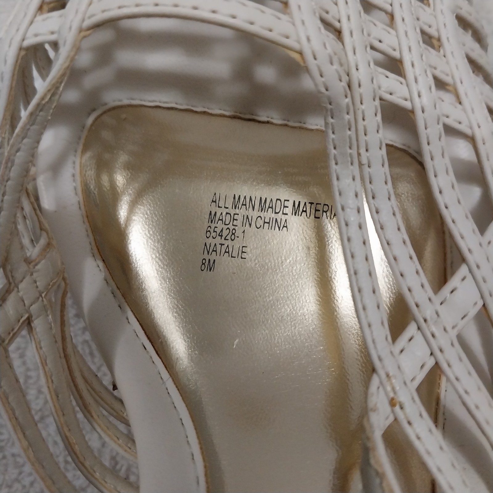 Vintage Connie Heels Size 8M White Straps #C002