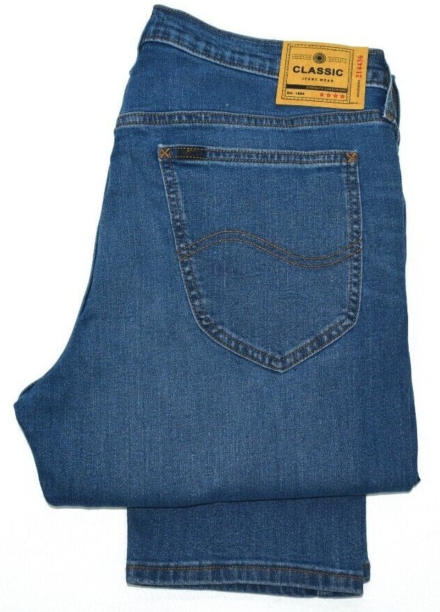 Lee jeans mens Daren regular waist slim leg stretch ‘Mid Worn Blue’ SECONDS L40