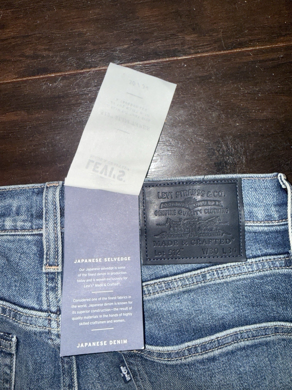 Levi’s Made & Crafted 512 Slim Taper Men’s Japanese Selvedge Denim Jeans Blue