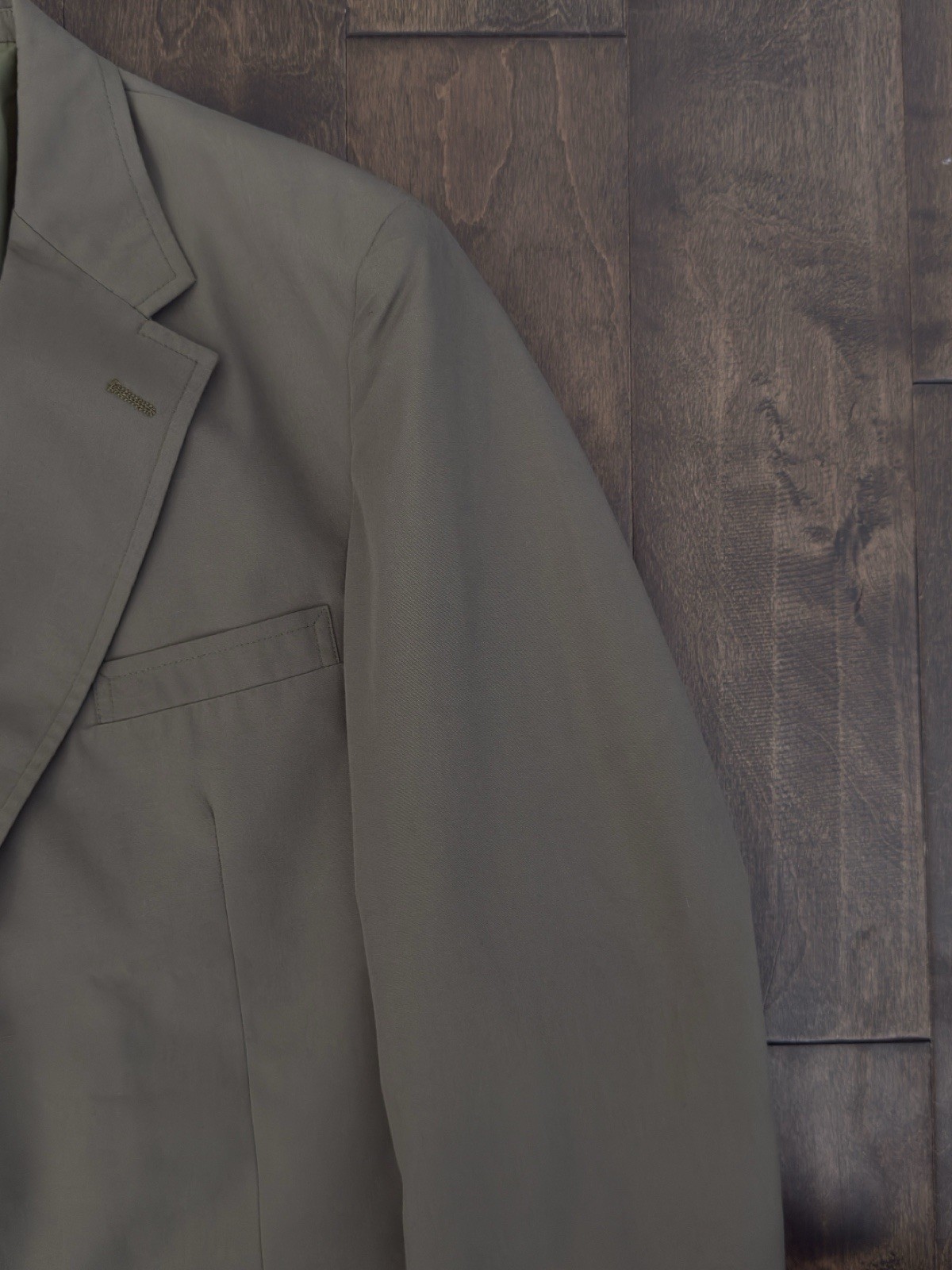Haspel Mens Blazer Size 42L Tan Beige Suit Jacket 2-Button Single Breasted