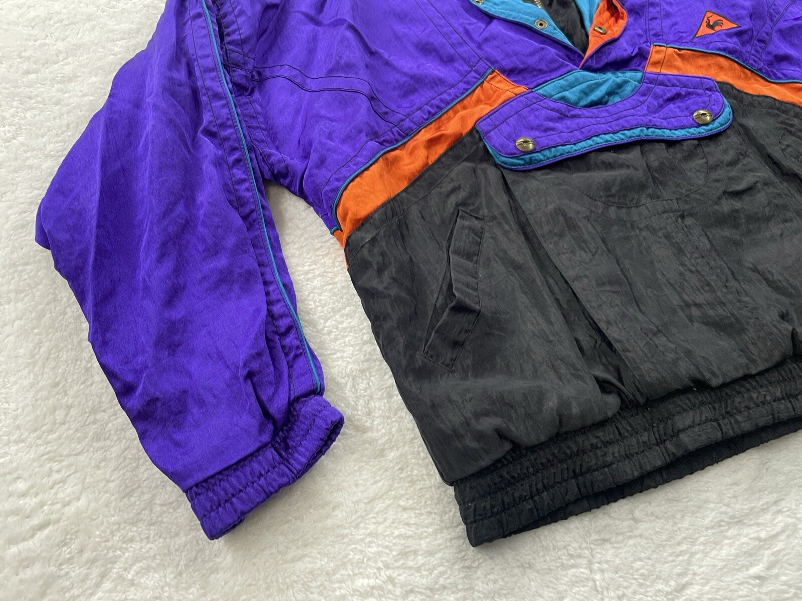 Vintage Le Coq Sportif Colorblock Windbreaker Jacket Mens M Purple 90s RN73349