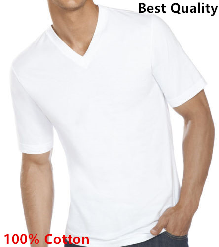 New 3-6 Pack For Men’s 100% Cotton Tagless T-Shirt Undershirt Tee White S-XL