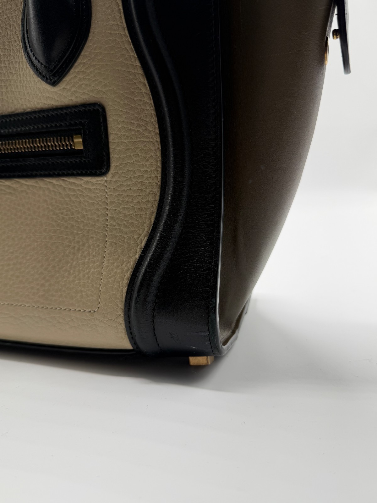 Celine Paris Phantom Luggage Tote Black Beige Khaki GHW AUTH Certificate