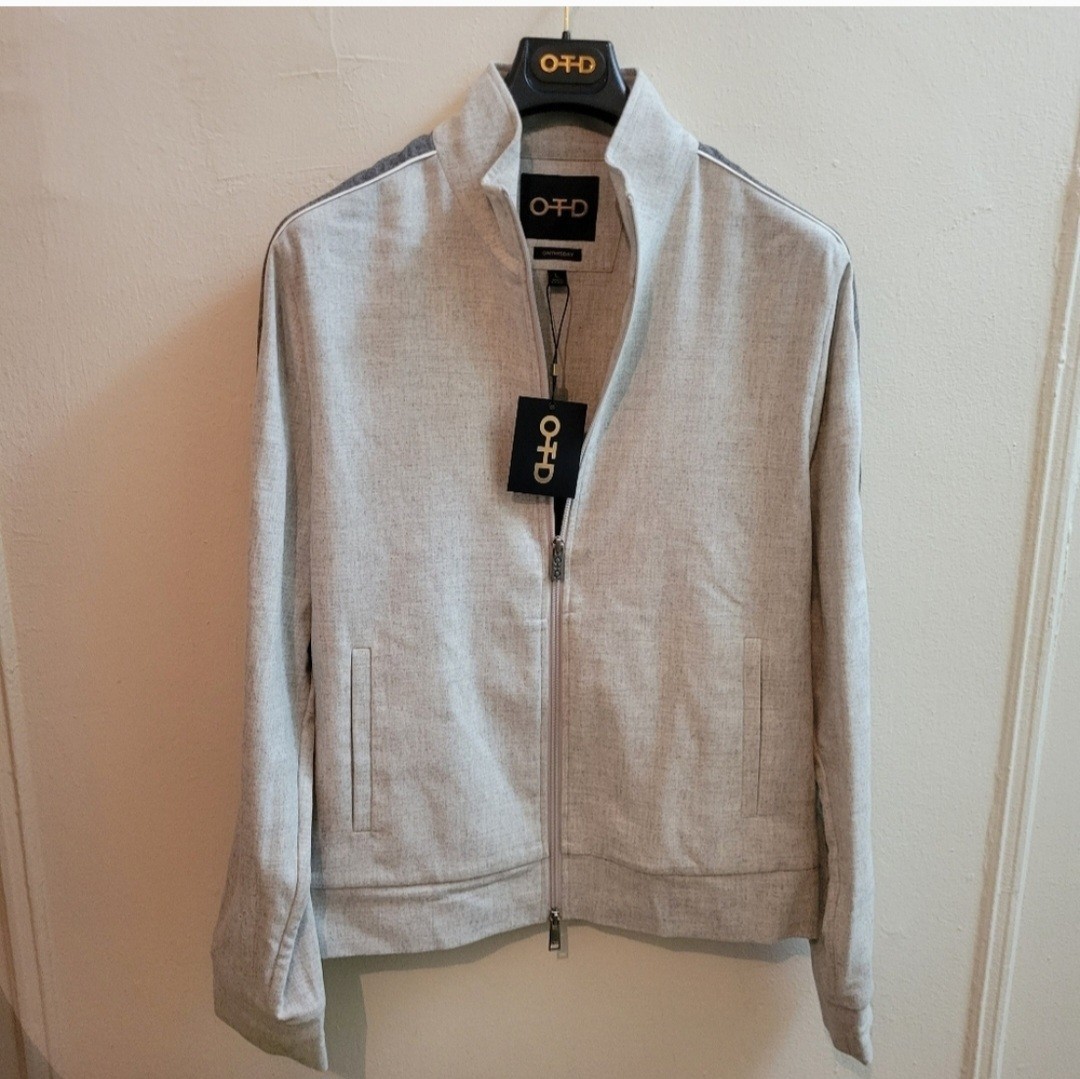 John Varvatos OTD Track JKT NWT Men’s Size Large Grey Full Zip Quiet Luxury
