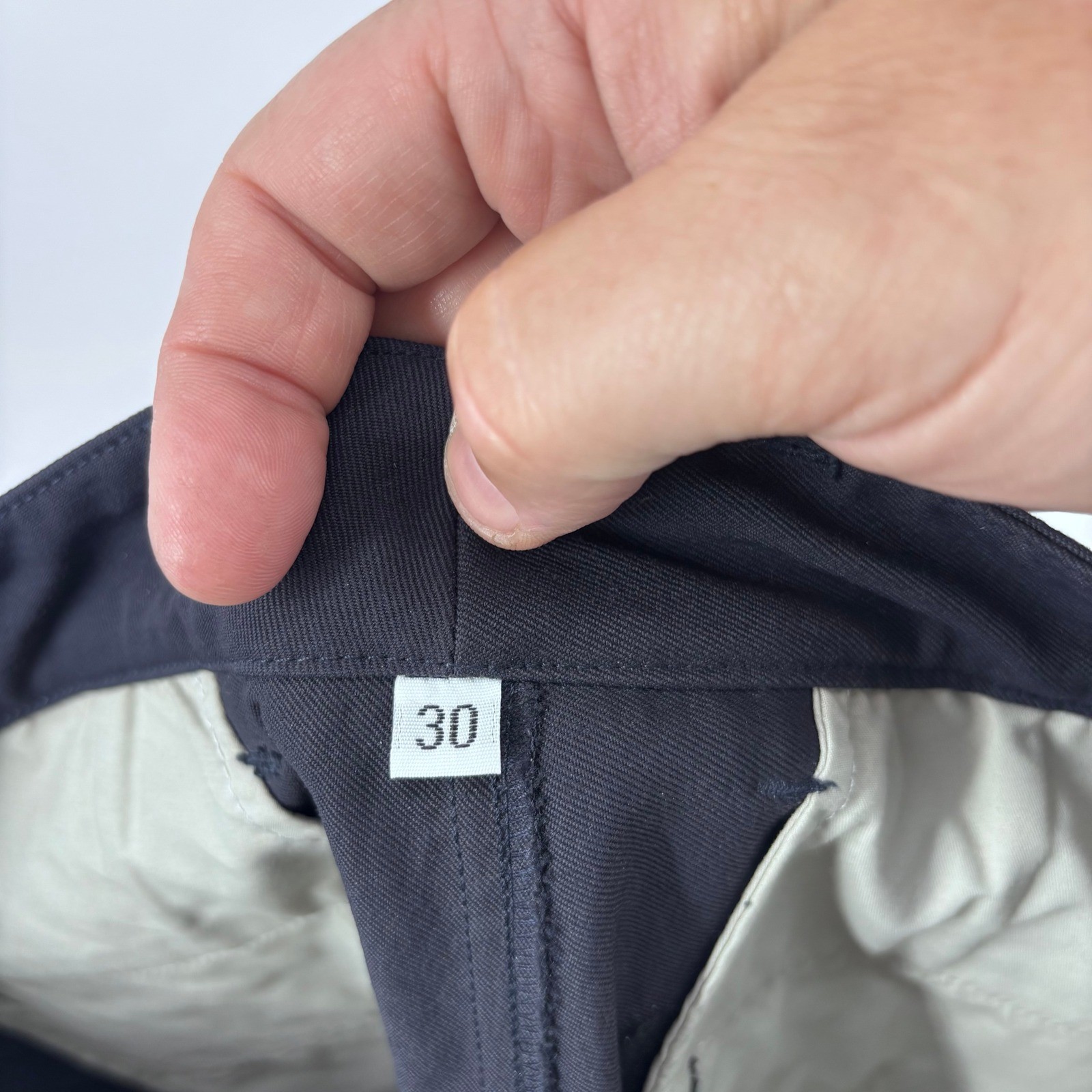 Outlier NYC Strongtwill Dungaree Pants Men 30×29 Navy Blue 2 Way Stretch + DWR
