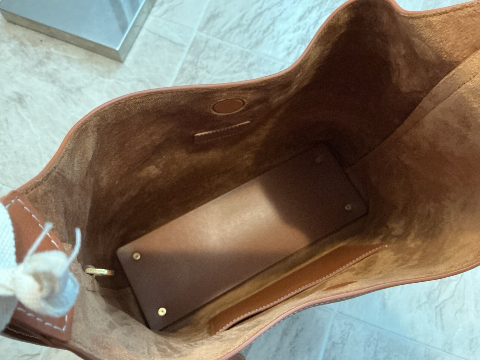 Nwt $488 Fabrique Brown Nappa Leather Duomo Double Buckle Strap Medium Hobo Bag