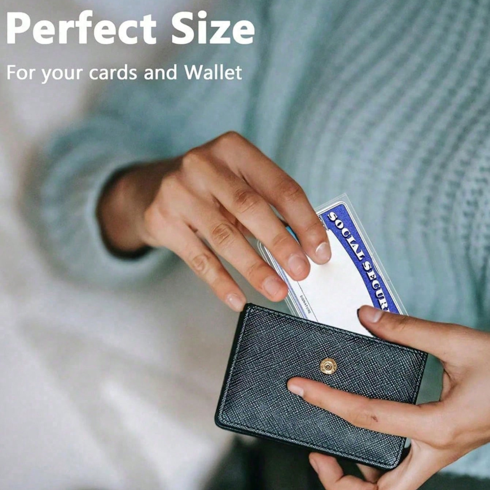 20Pcs Transparent Card Holder PVC Sleeve Waterproof ID Credit SSN Card Protector