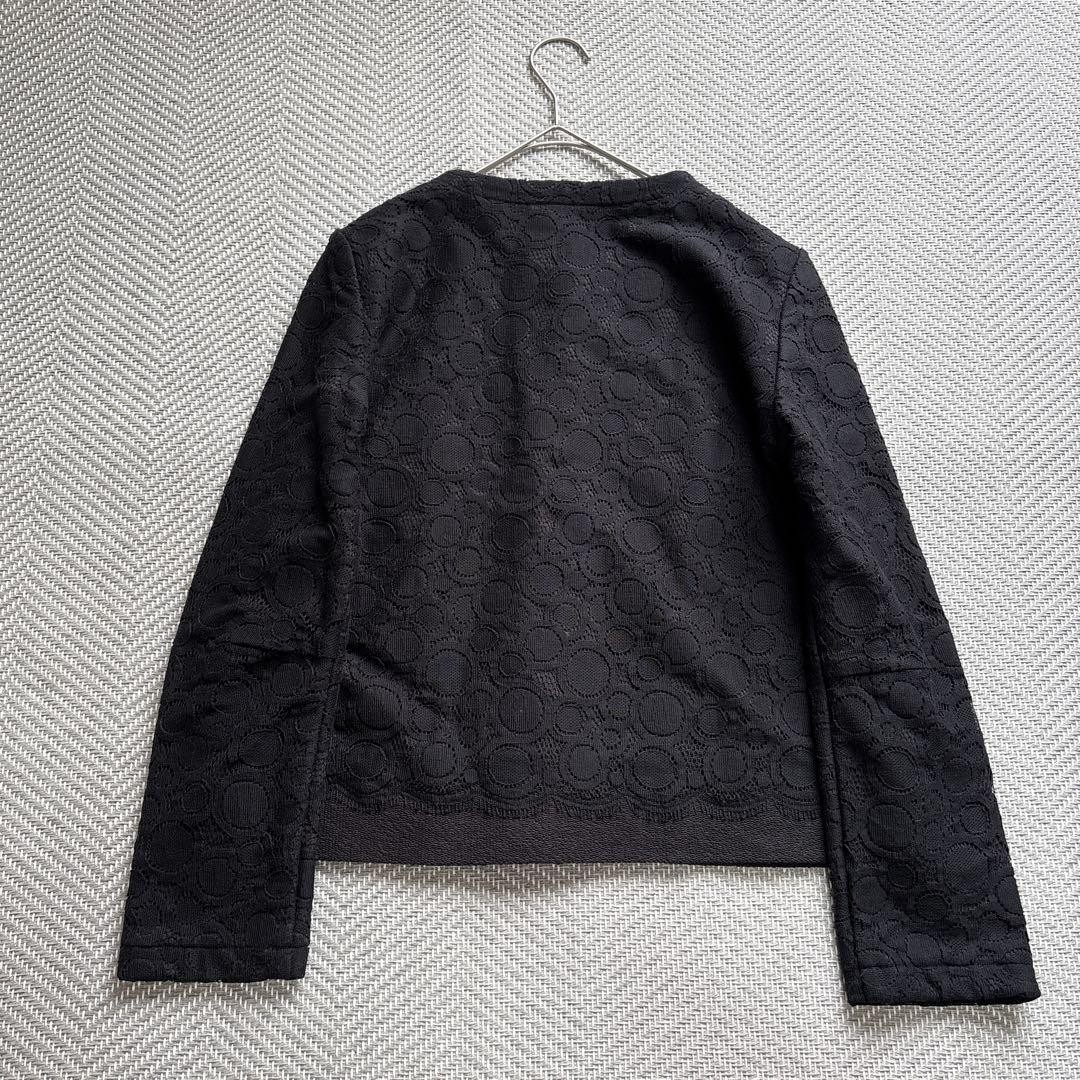 MaxMara iBLUES Cutwork Lace Collarless Jacket, Women’s, Cotton, Black, Size S