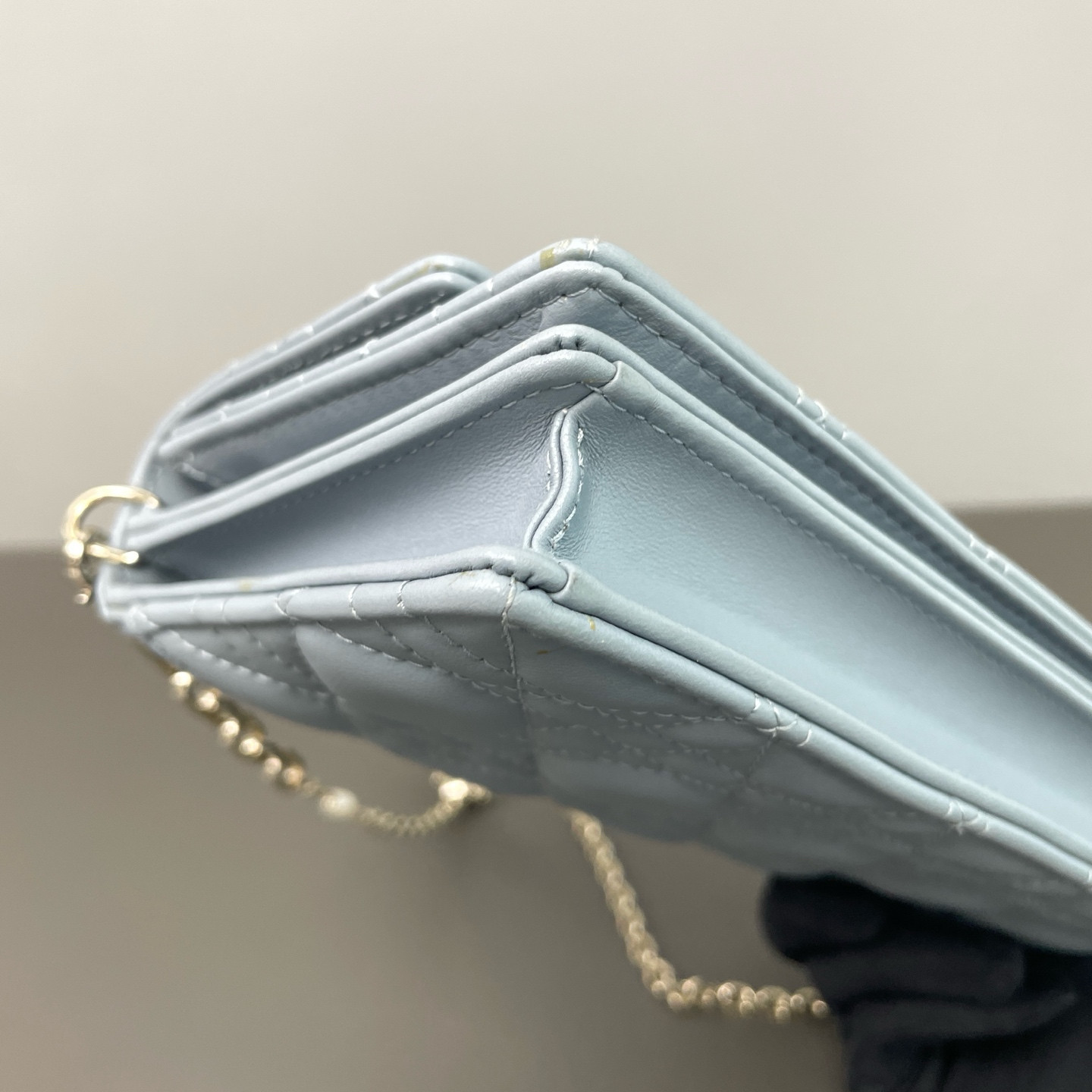 Authentic Dior Lady Dior WOC Quilted Lambskin WOC Ice Blue Silver-Tone and eBay