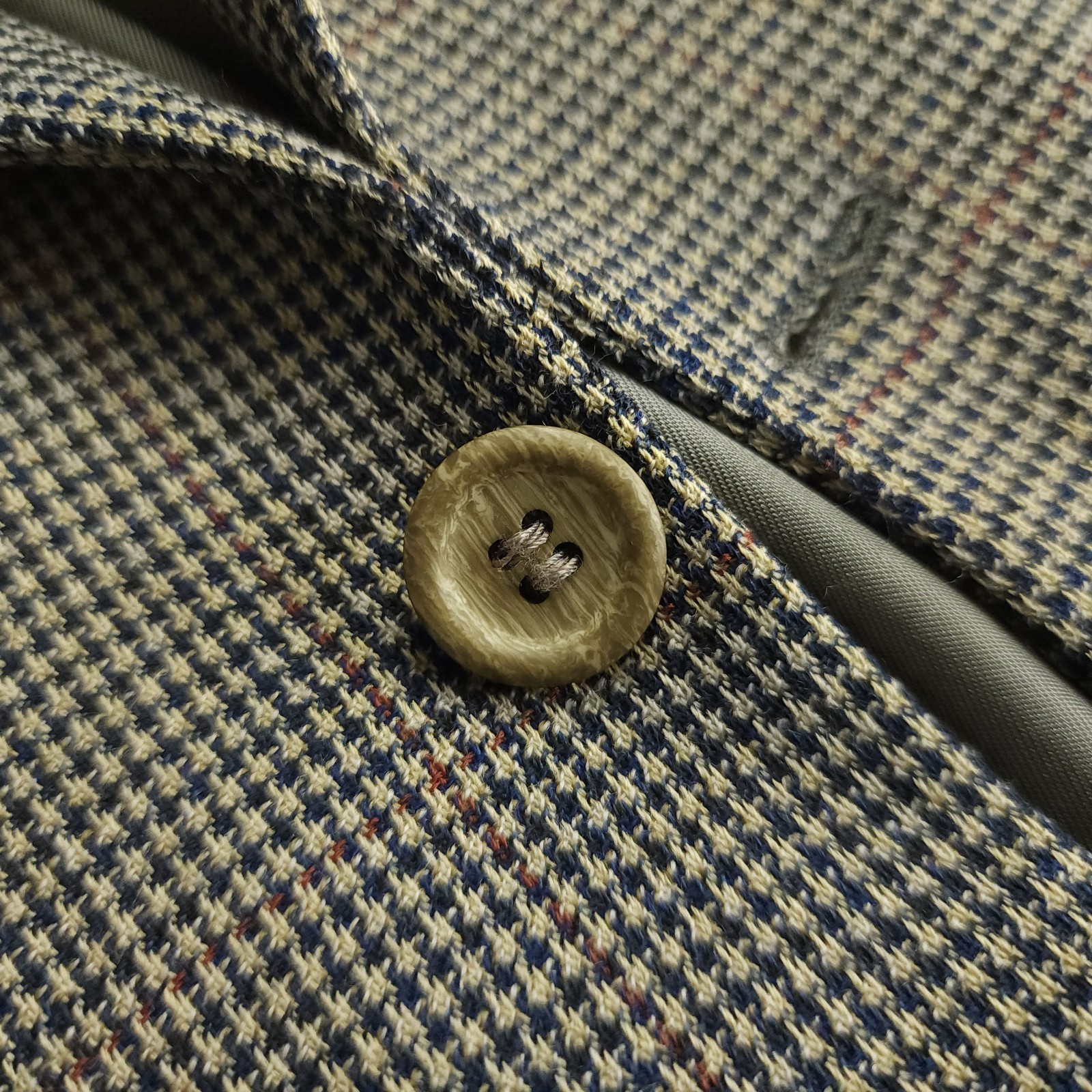 Puppytooth 42R / 44R Yarn Dyed Sage Sport Coat Overcheck Wool