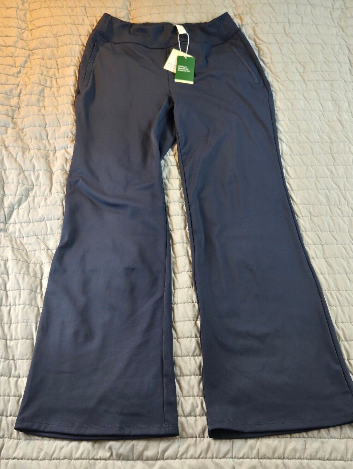 Halara NWT High Waisted Wide Leg Pants Large Extra Tall XT Navy Stretch