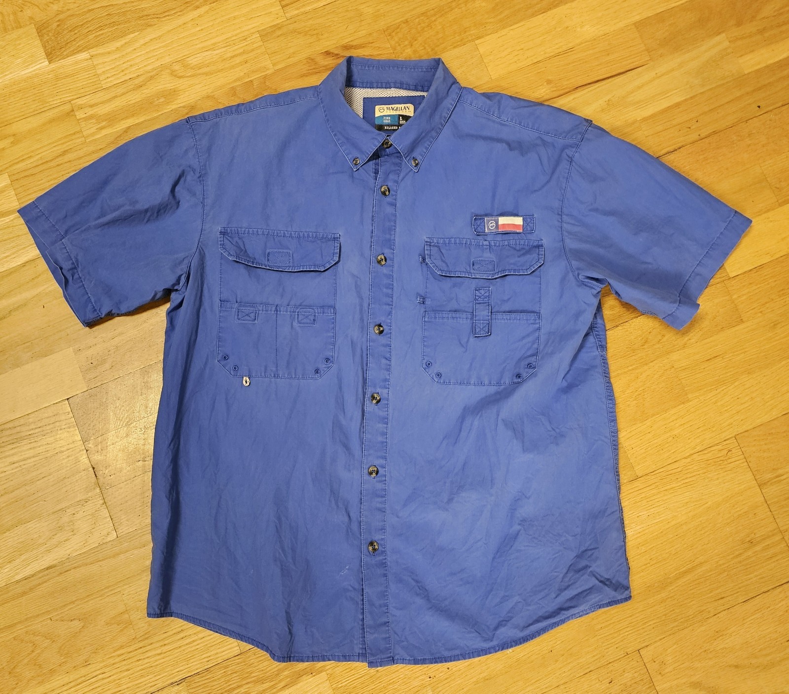 Magellan Shirt Mens Medium Blue Laguna Madre Academy Sports Vented Fishing Sz L