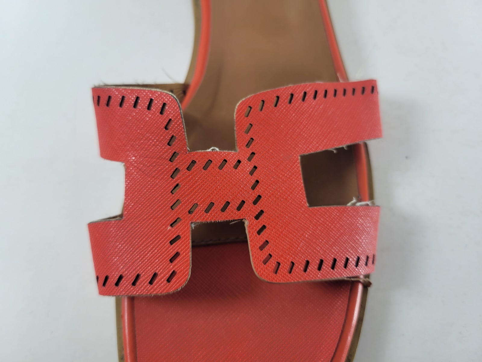 Hermes Patent Epsom Perforated Oran Sandals Woman’s Size 38 (About 8 US)