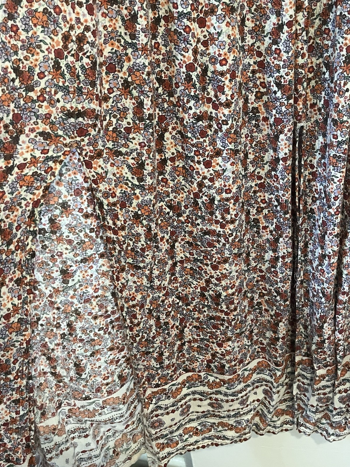 Kismet off-the-shoulder maxi dress smocked bodicetiered, floral-skirt.large -Q