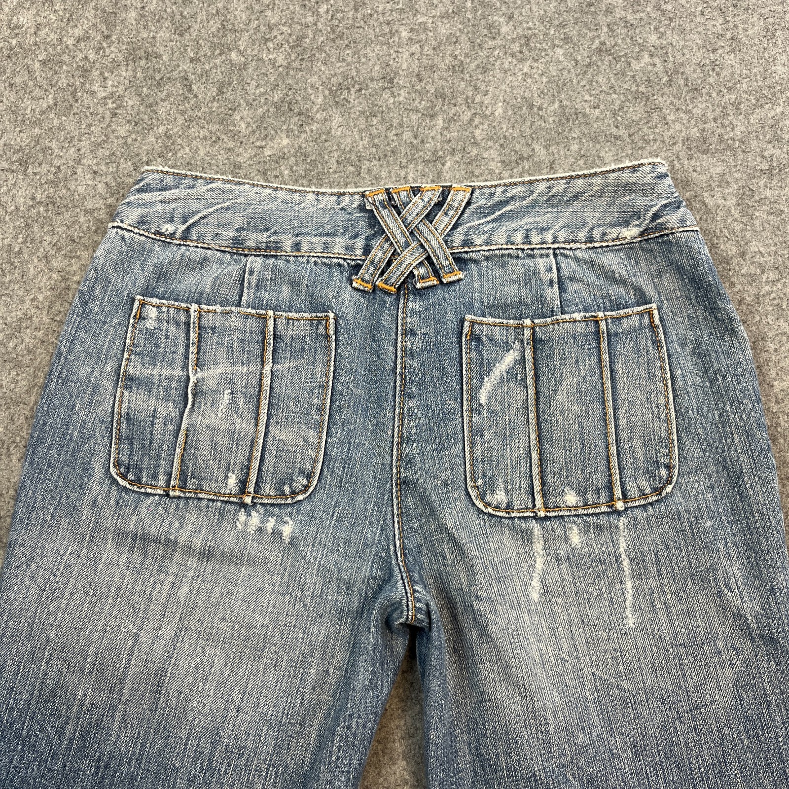 D&G Womens Jeans Bootcut Flare 24 32 UK 6 Low Rise Panel Vintage Italian Y2K 00s