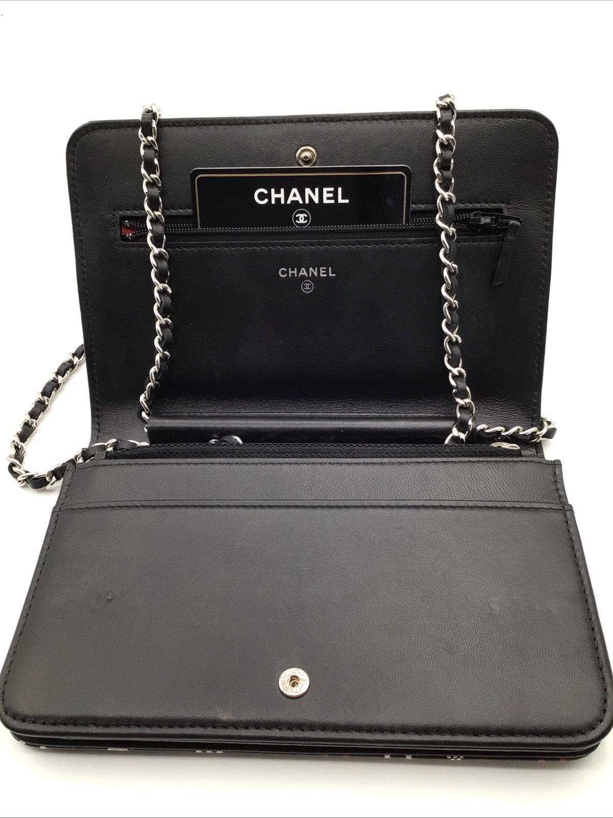 Chanel Matelasse Chain Wallet Black Leather