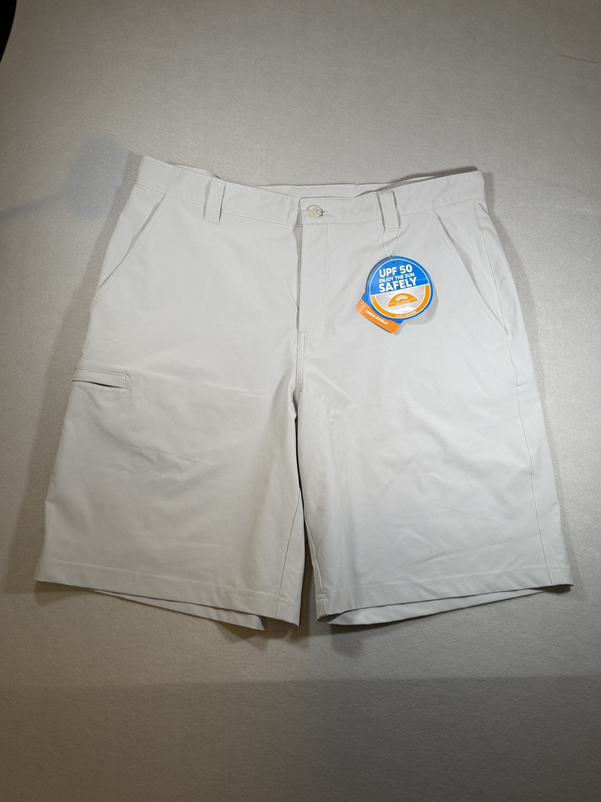 PFG Columbia Gray Shorts Omni-Shade Grander Marlin New W Tags 36 Waist 10 Inseam