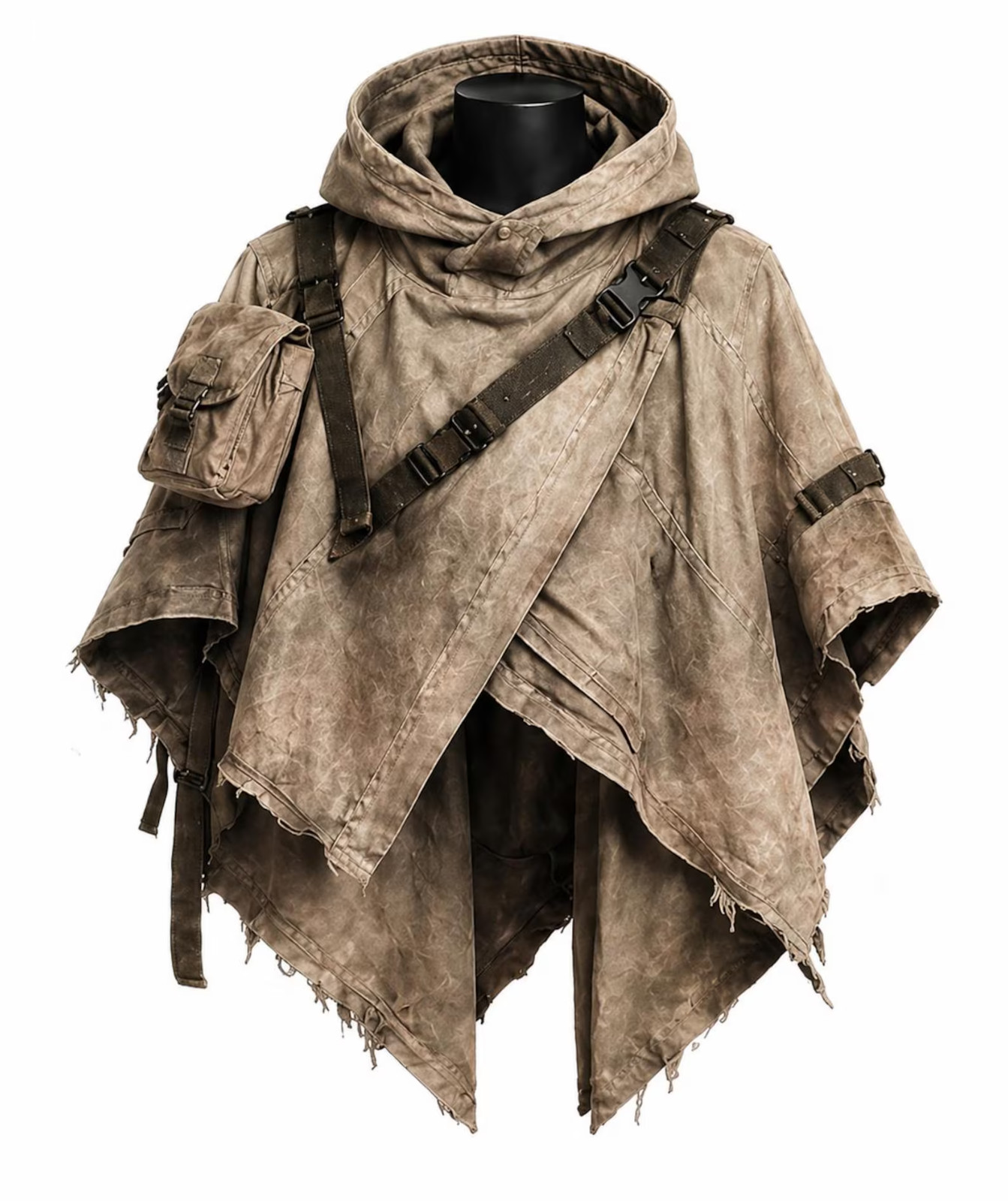 Men’s Hooded Tactical Poncho Cloak | Post Apocalyptic Ranger Cape