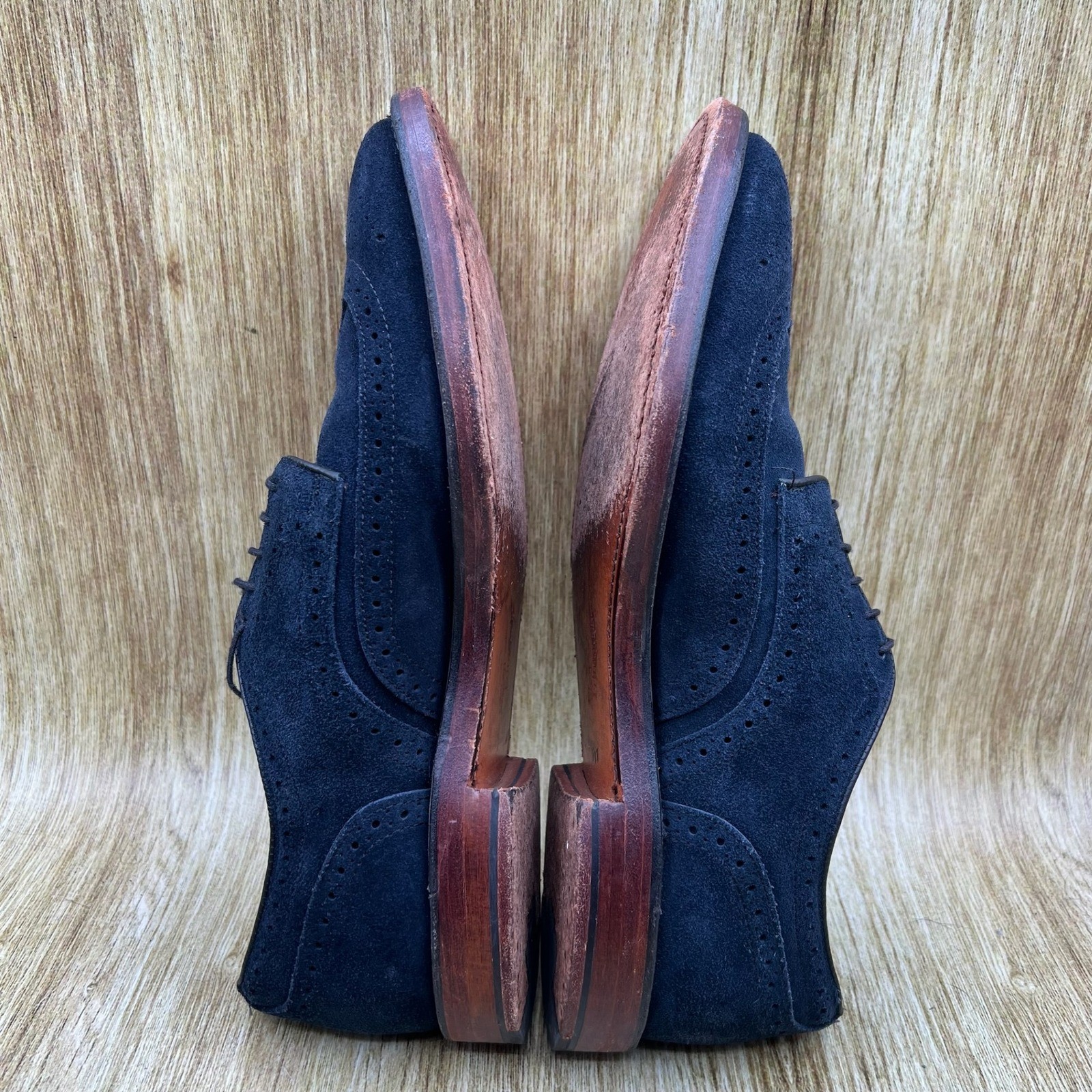 Allen Edmonds Player’s Shoe Men’s Size 9 D Navy Suede Wingtip Oxford Dress Shoes
