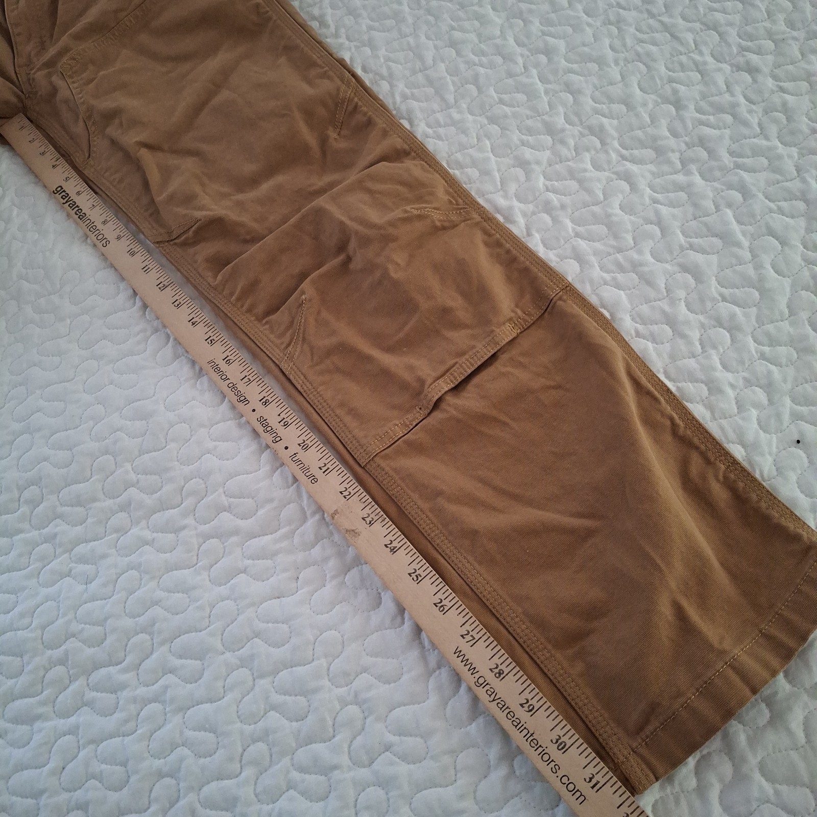 Carhartt Relaxed Straight Double Front Canvas Brown Workwear Pants Men 30×32
