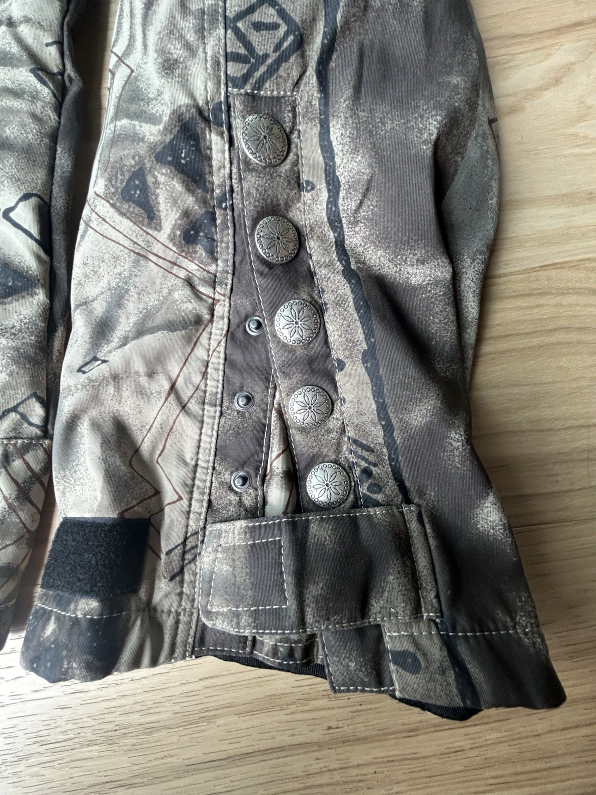 Hell Is For Heroes Abstract Print Snow Pants Brown Beige Black Nylon Size 27