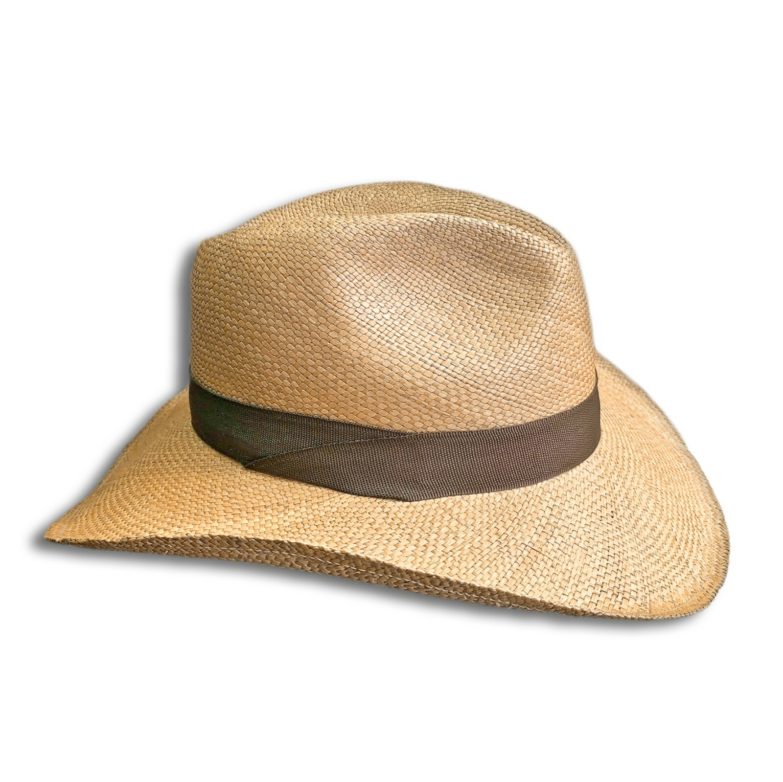 GENUINE PANAMA HAT COWBOY VAQUERO STYLE ECUADOR TOQUILLA STRAW LARGE BRIM