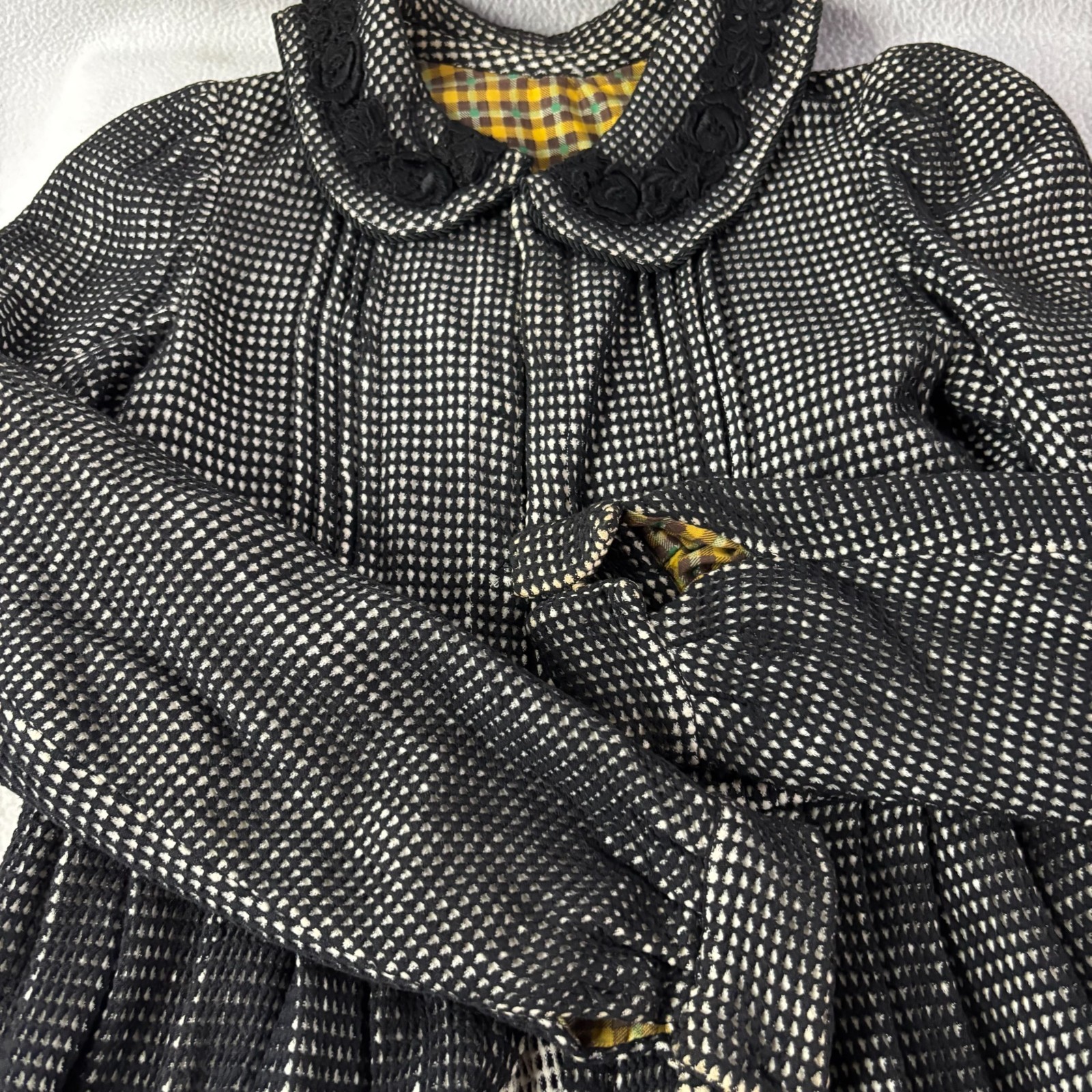 Hungarian Handmade Traditional Folk Top Jacket with Peplum Small