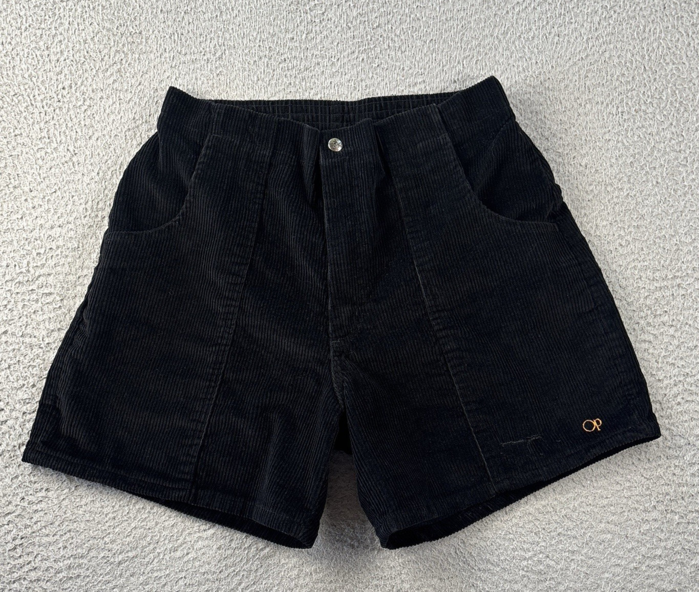 Vintage Ocean Pacific Longriders Corduroy Shorts Mens 38 Black Made in USA FLAW