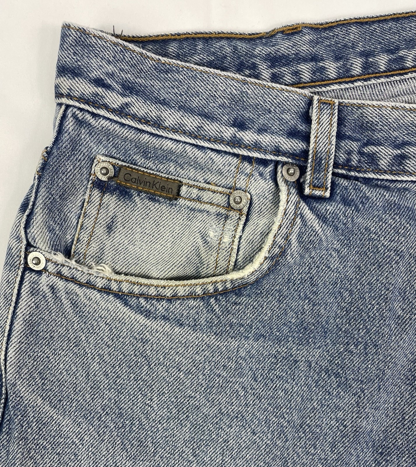 Vintage Calvin Klein Men’s 36×30 Stone Washed Blue Jeans “Fit Like 34×30”