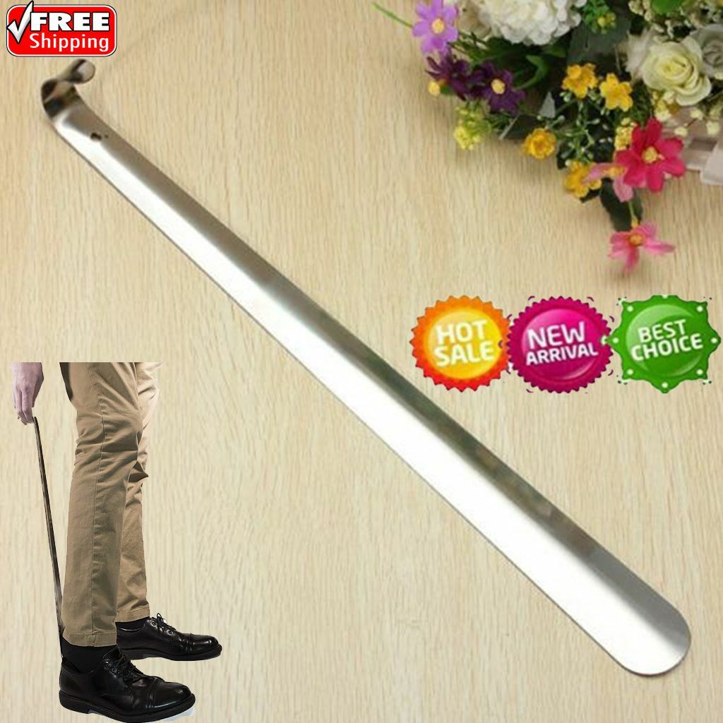 20.5″ Extra Long Handle Shoe Horn Stainless Steel Handled Metal Shoehorn Horns