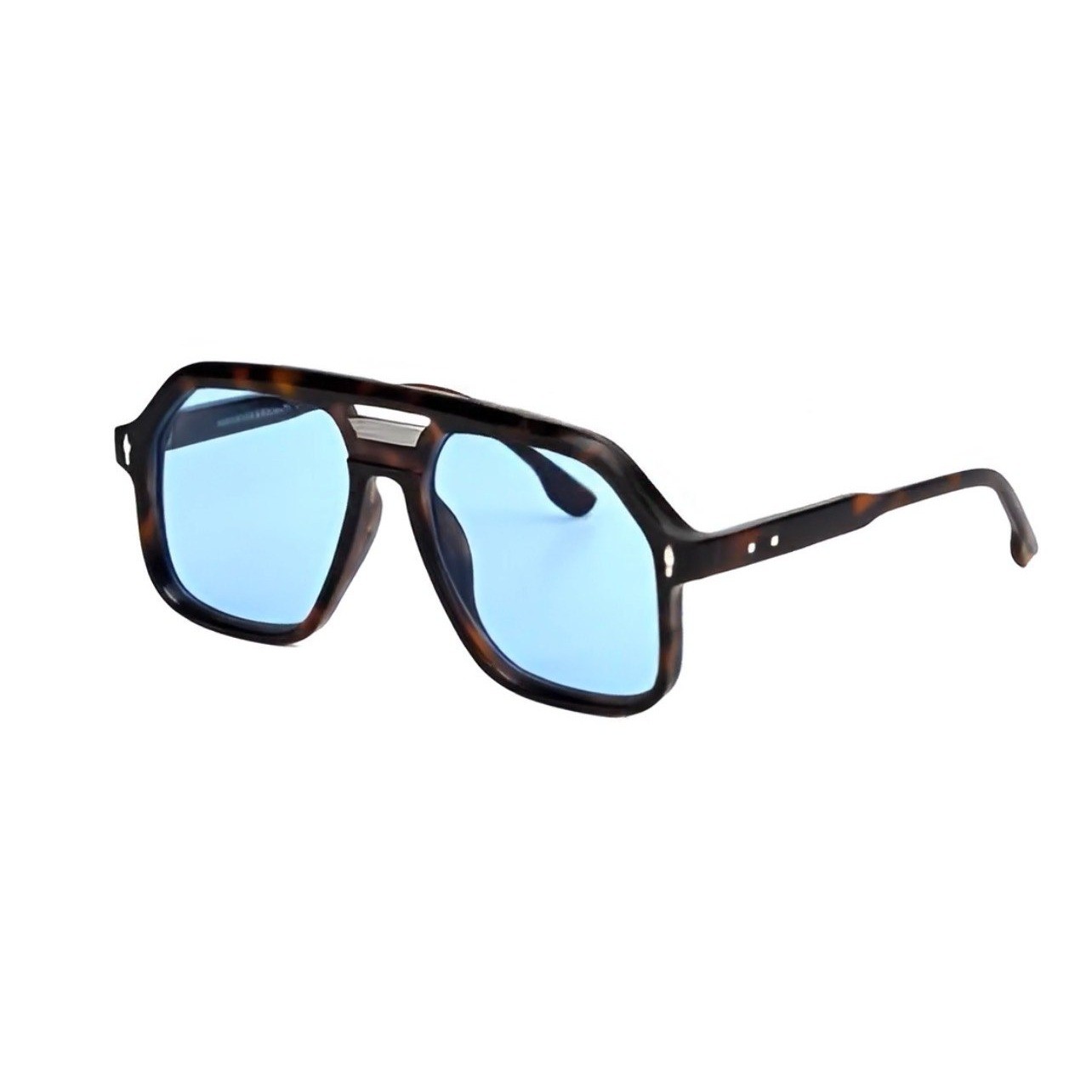 Mens Oversized Retro Sunglasses Tortoise Shell Blue Lens Navigator Retro 142mm