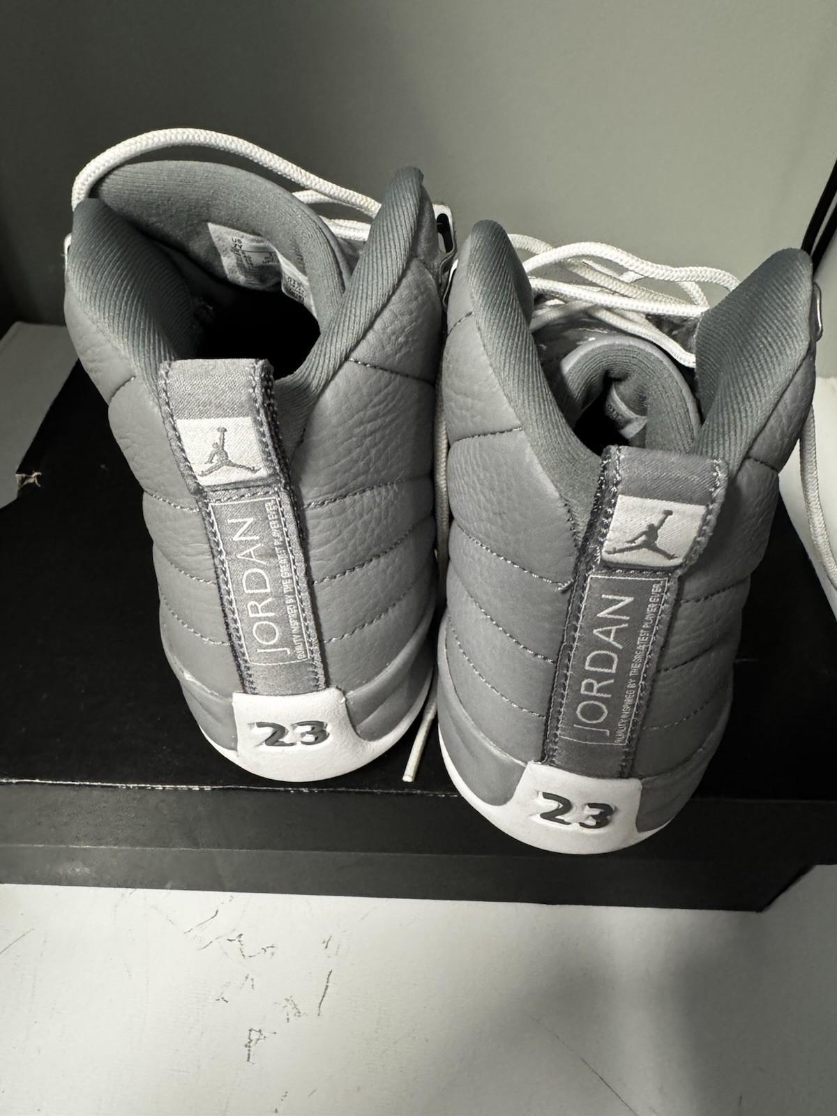 Nike Air Jordan 12 Retro (Gs) Stealth-White-Cool Grey Sz 7y [153265-015]