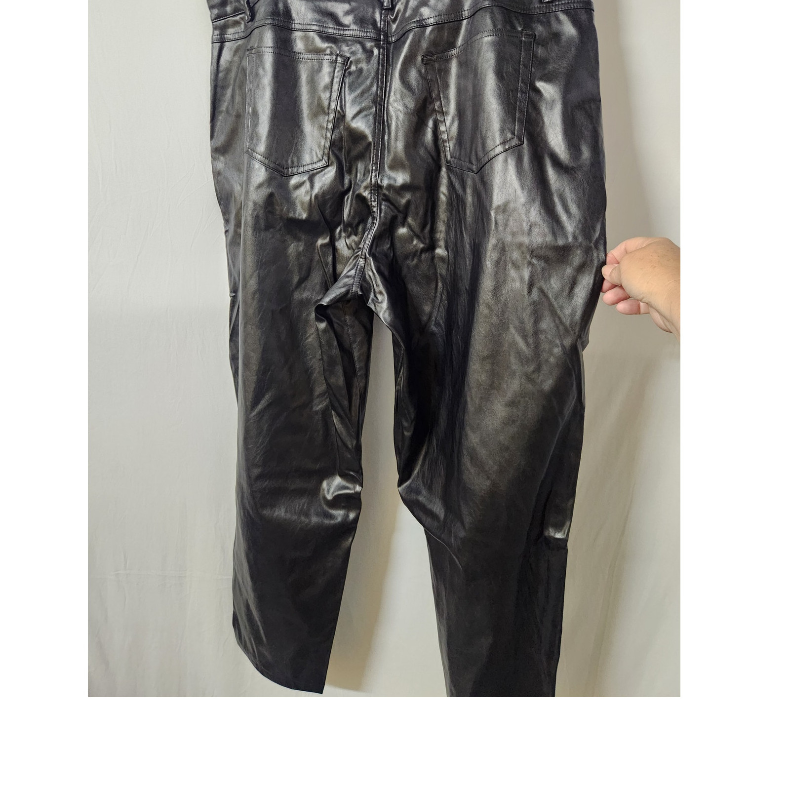 Juicy Couture Black Faux Leather Pants Plus Size 18W High Rise Slim Leg NWT