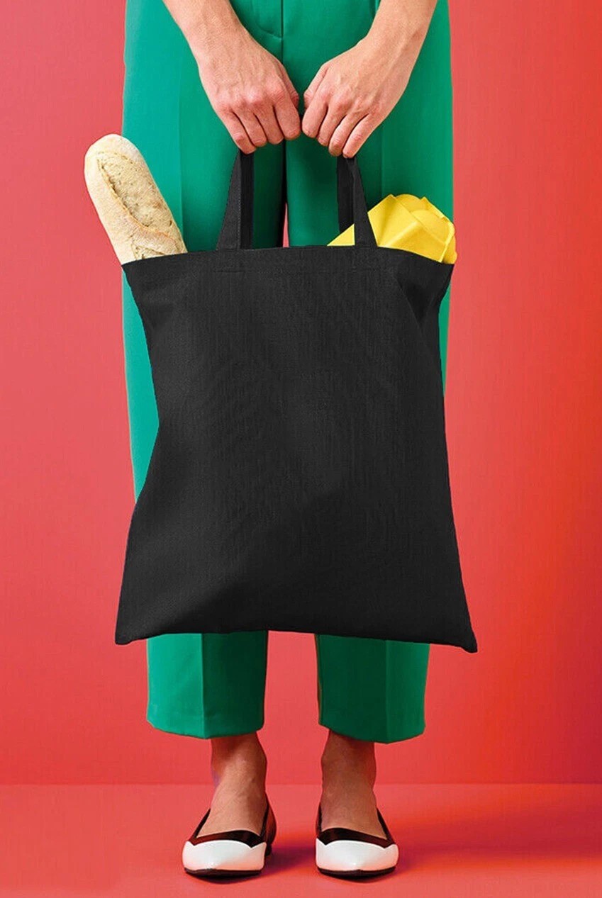 Reusable Cotton Canvas Tote Bag Lightweight Grocery Shopping Cloth Bag