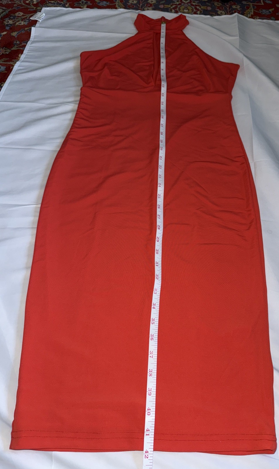 Bardot US 6 / S Midi Halter Dress Carrot /coral Colour Sleeveless Australia