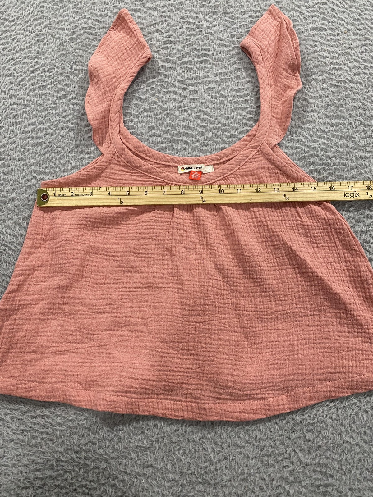 Marine Layer Top Womens Small Sleeveless Ruffle Strap Summer 2022 Blouse Tank