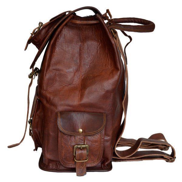Handmade Backpack Top-Quality Genuine Vintage Leather Rucksack Travel Laptop Bag