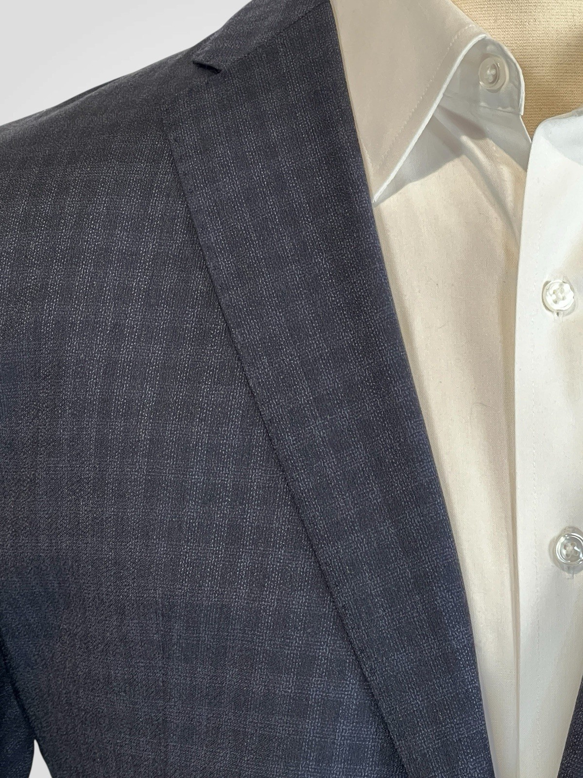 Armani Collezioni M-Line 42-44R Blue Check Plaid Designer Blazer Sport Coat
