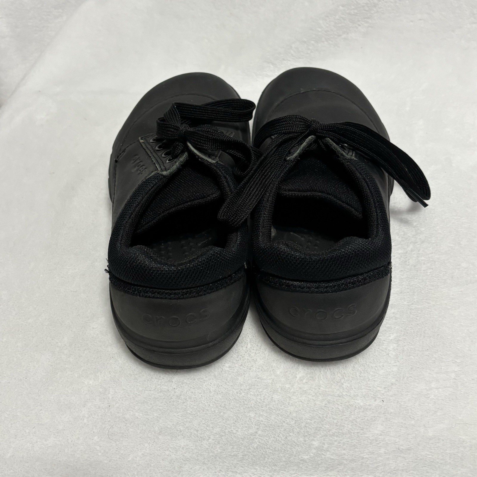 Crocs Velocity Lace Up Work Shoes Black Slip Resistant M7 W9