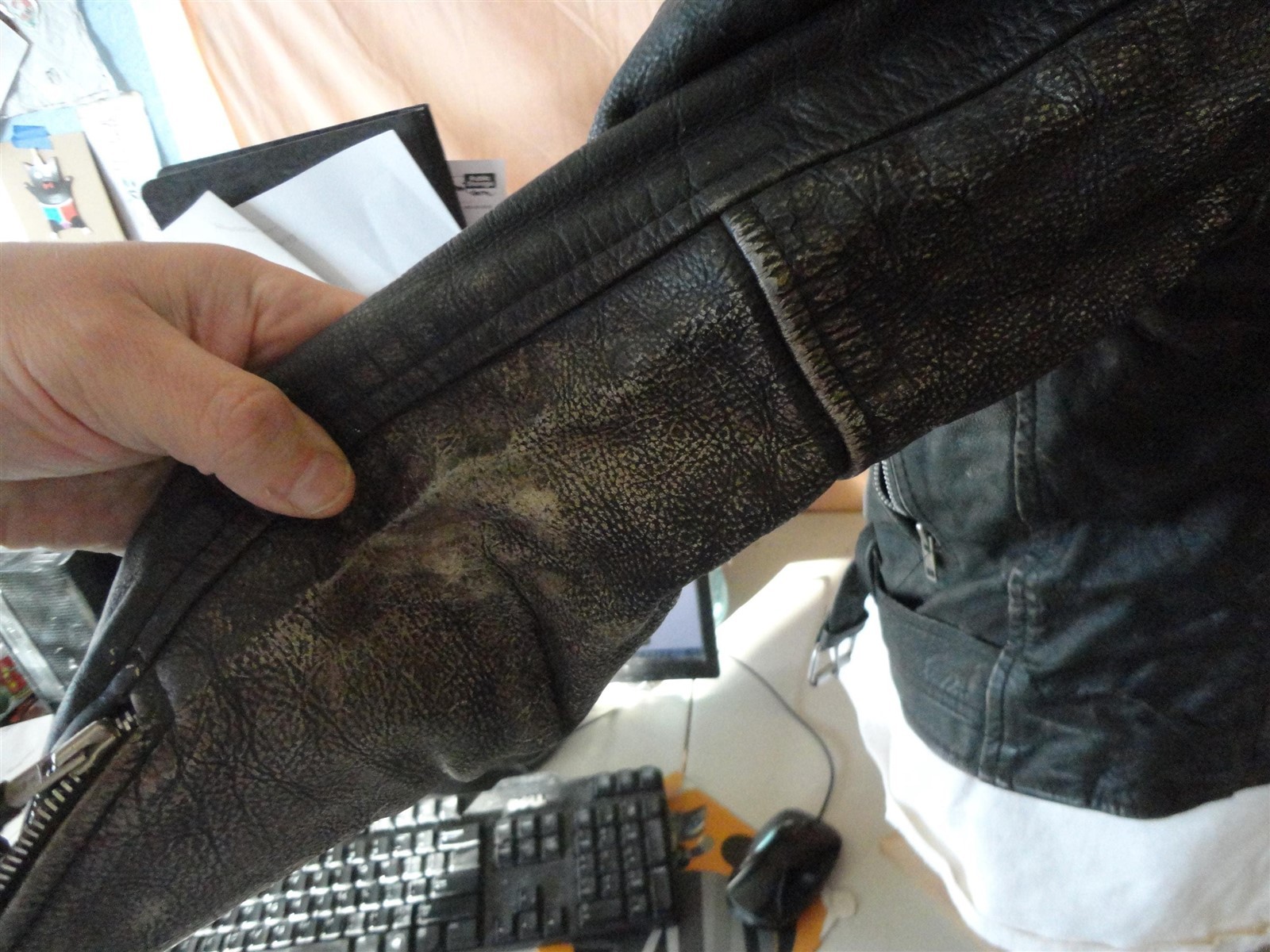 Vtg FILTH Live The Chaos Punks Umr Motorcycle Biker Punk Rock Leather Jacket M
