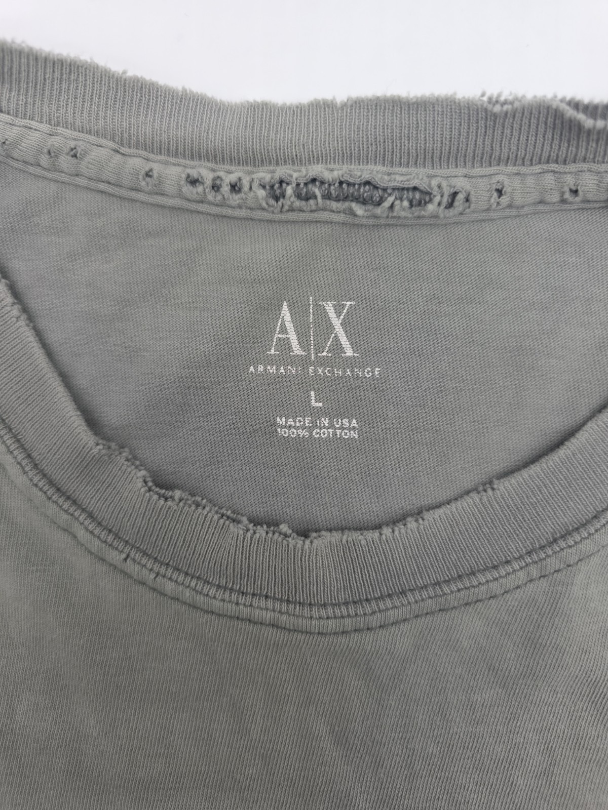 Armani Exchange T-Shirt Men Large Gray Graphic Tee.#47142