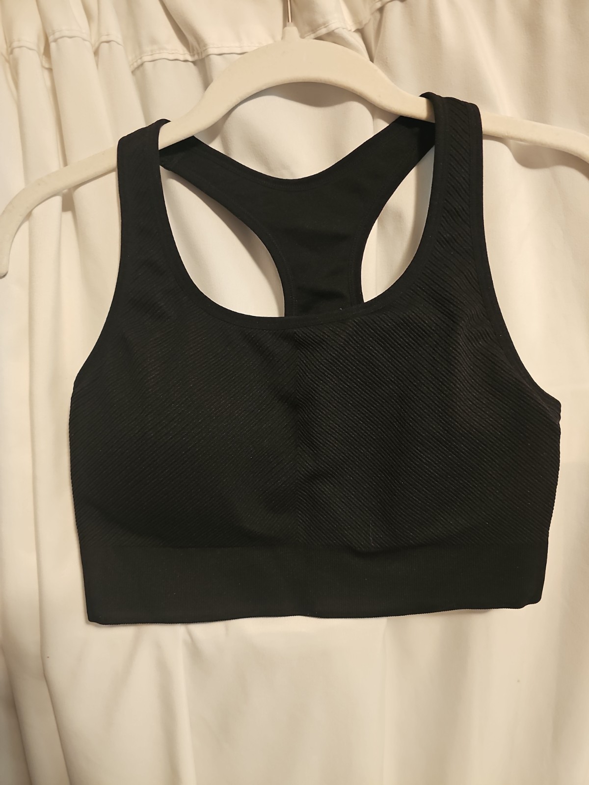 Member’s Mark Women’s Seamless Racerback Medium Sports Bra Black Sz L