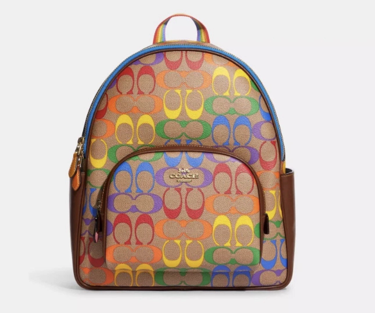 Coach CA140 Women’s Medium Backpack – Blue/Brown/Green