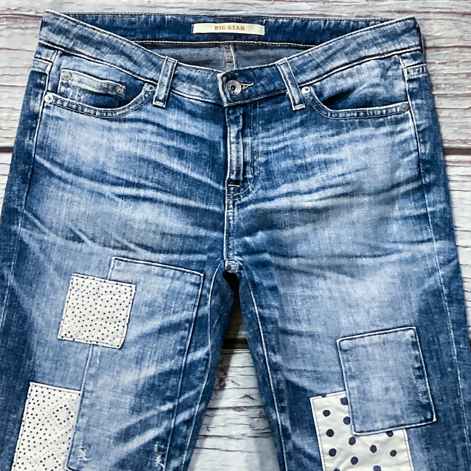 Big Star Womens Jeans size 6 W28 Vagabond Straight x31″ insm Medium Wash Stretch