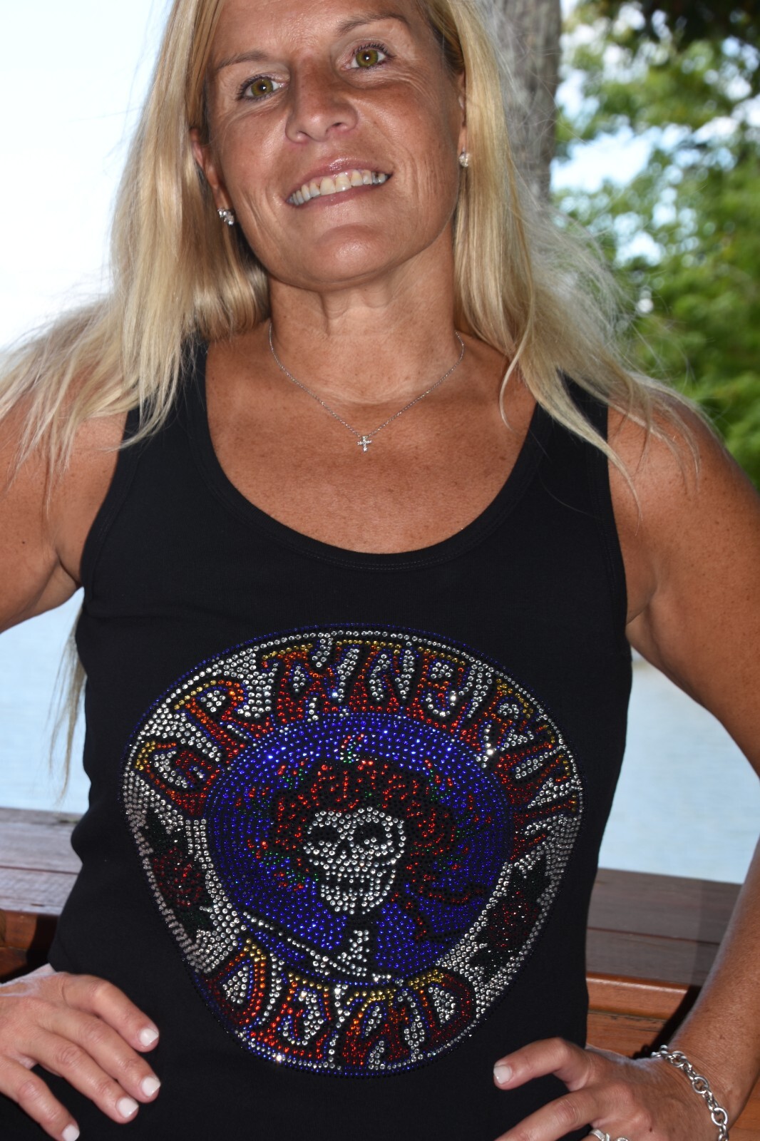 Grateful Dead rhinestone bling shirt tank XS S M L XL XXL 1X 2X 3X 4X5X