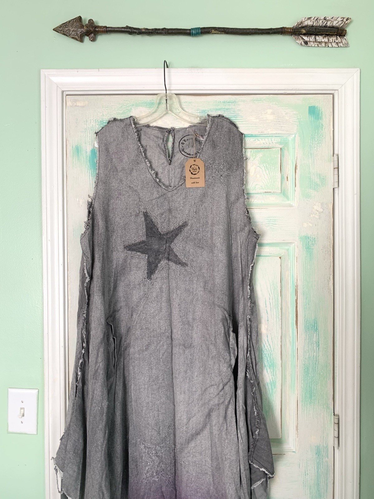 BRAND NEW A Rare Bird Purple/Grey Dip Dye Frayed Dress Size L/XL